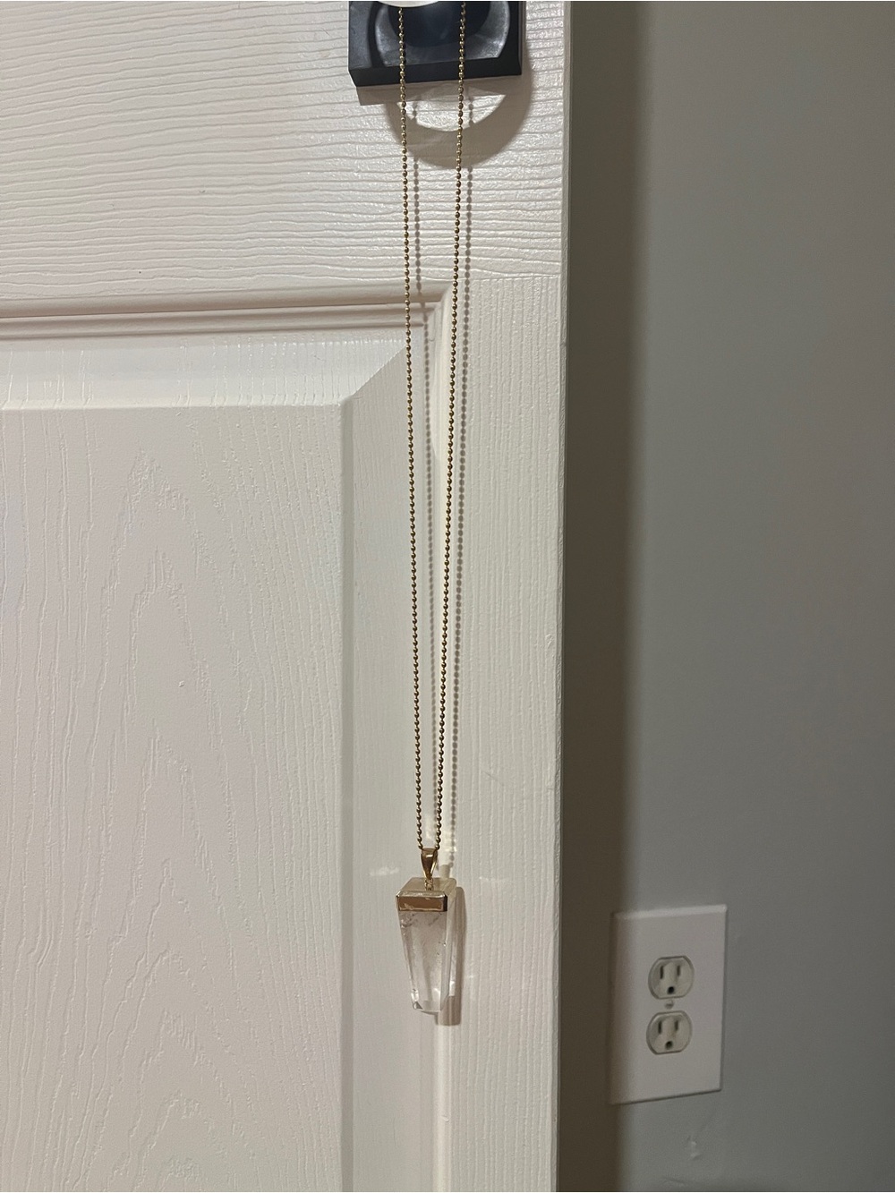 Gold Crystal Pendant Necklace - Clear